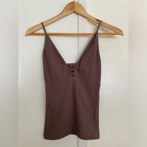 Free People intimately ribbed brown tank top size xs / s
